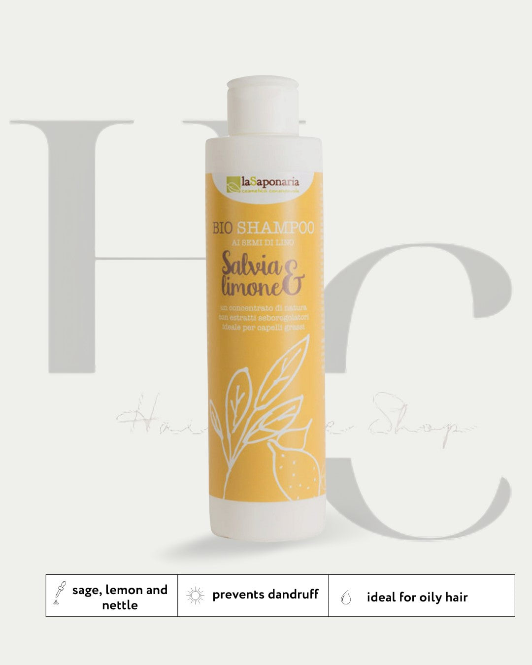 La Saponaria Salbei- und Zitronenshampooideal für unreine Kopfhaut und fettiges Haar